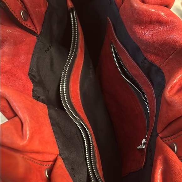 Lanvin Red Leather Handbag with Buckle Detail - Picture 3 of 6